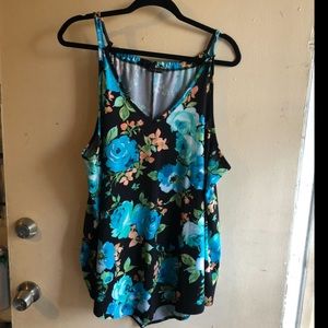 FirstLove Convertible Black Floral Tank Top